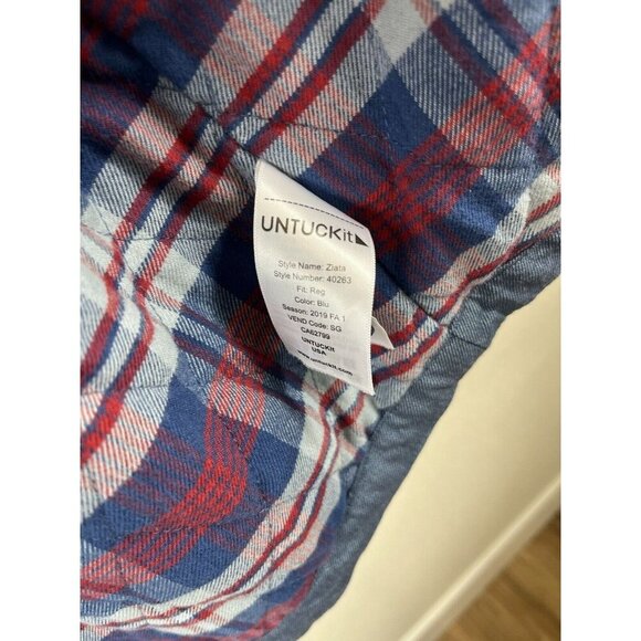 Untuckit Men’s Ziata Flannel Lined Jacket Blue Size Large - Picture 6 of 9